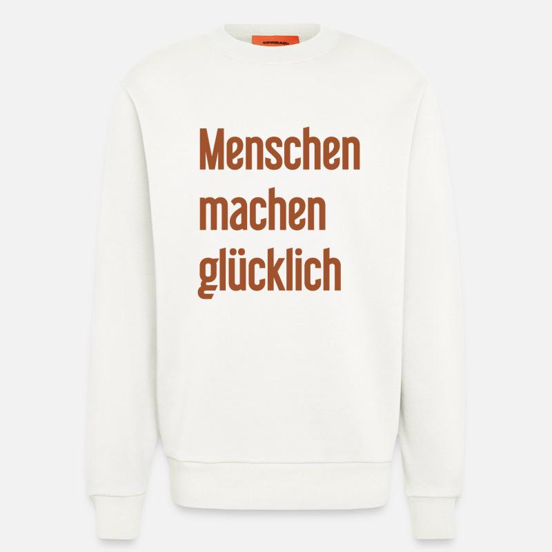 Menschen machen glücklich – Positives Statement - Sweatshirt - made by SPREAD  - OFF WHITE