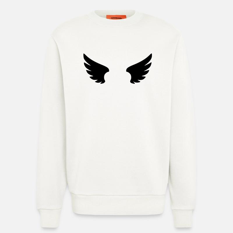 Engel Piktogramm | Schutzengel & Glaube Symbol - Sweatshirt - made by SPREAD  - OFF WHITE