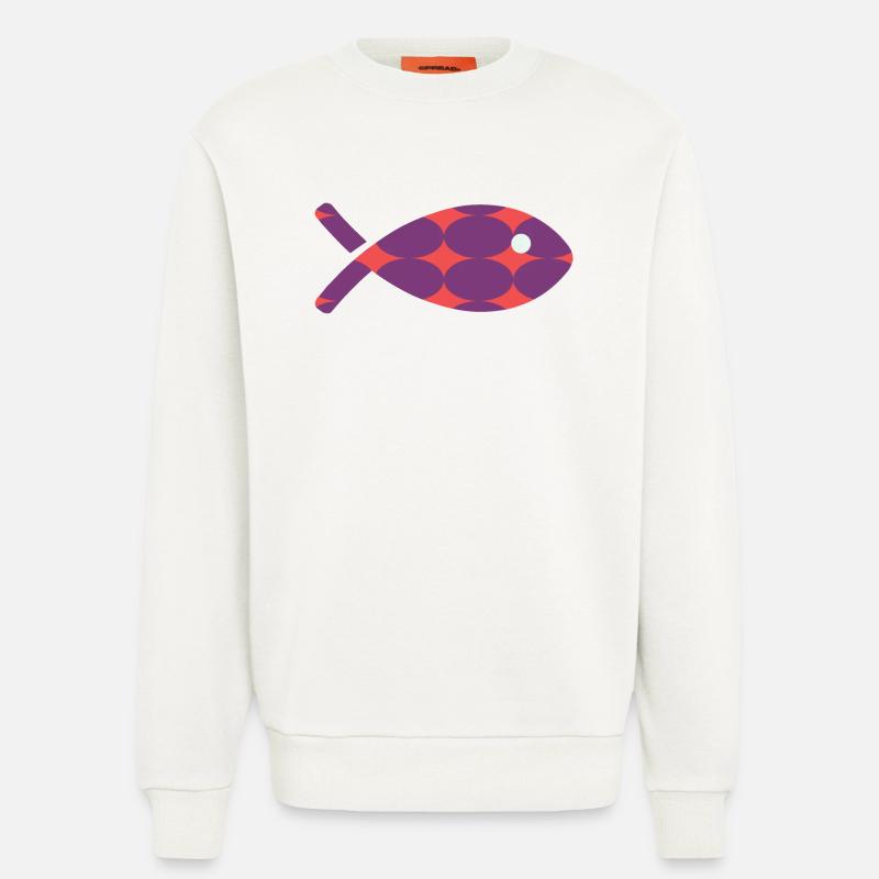 FISCH - Sweatshirt - made by SPREAD  - OFF WHITE