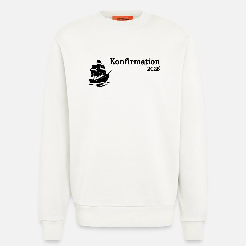 Konfirmation 2025 Schiff segelt heran - Sweatshirt - made by SPREAD  - OFF WHITE