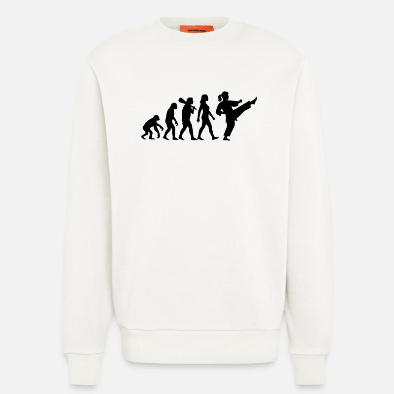Karaté Évolution - Sweat bio décontracté fabriqué en UE - OFF WHITE