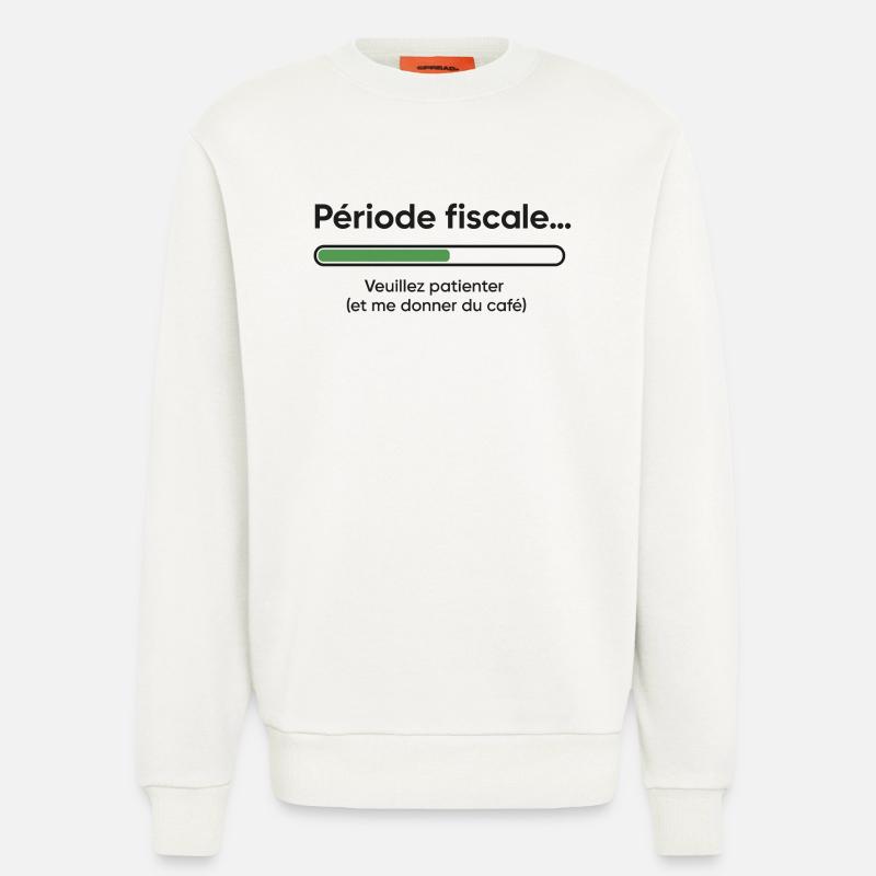 Fiscal period: slow loading, fast coffee - Sweatshirt - made by SPREAD  - OFF WHITE