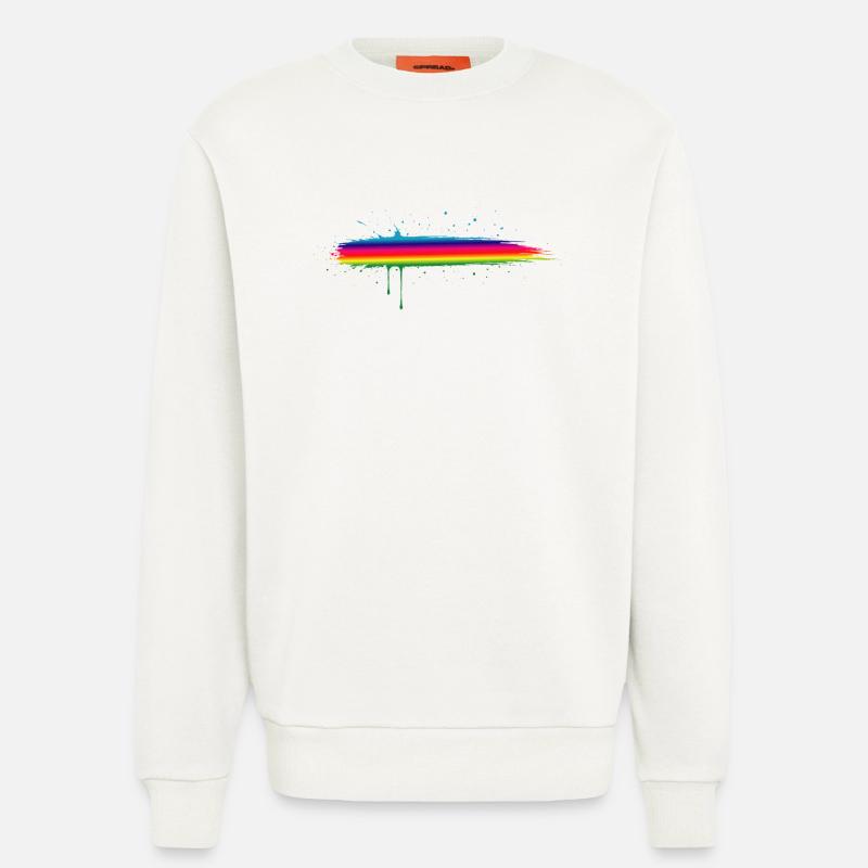 Regenbogen Pinselstrich Farbverlauf Splash - Sweatshirt - made by SPREAD  - OFF WHITE