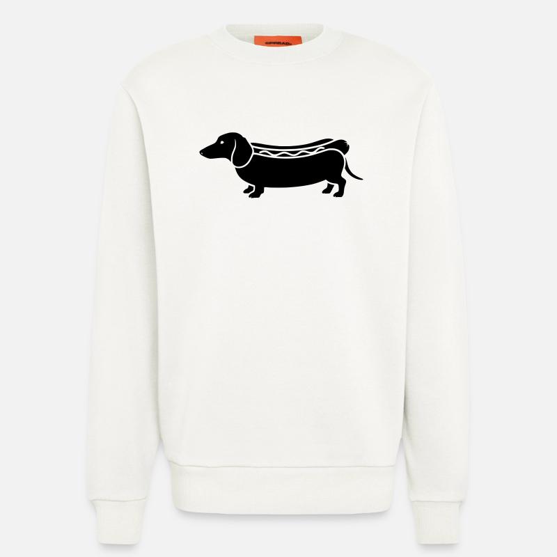 Dackel Hot Dog Wurst Silhouette - Sweatshirt - made by SPREAD  - OFF WHITE