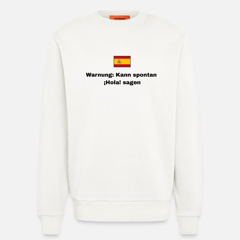 Spanien Flagge, Schwarze Schrift - Sweatshirt - made by SPREAD  - OFF WHITE