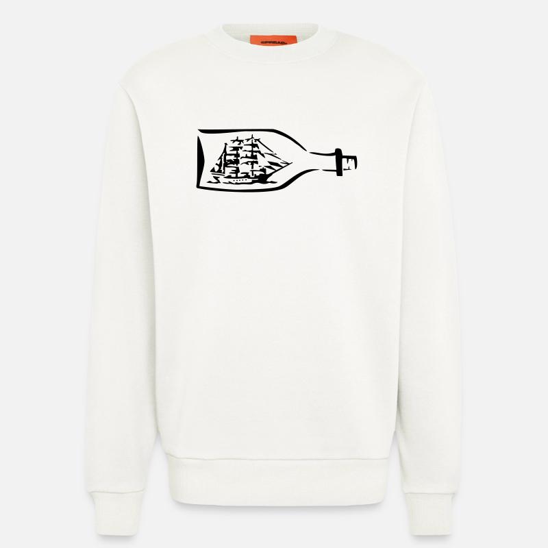 Schiff Flaschenschiff Seefahrt - Sweatshirt - made by SPREAD  - OFF WHITE