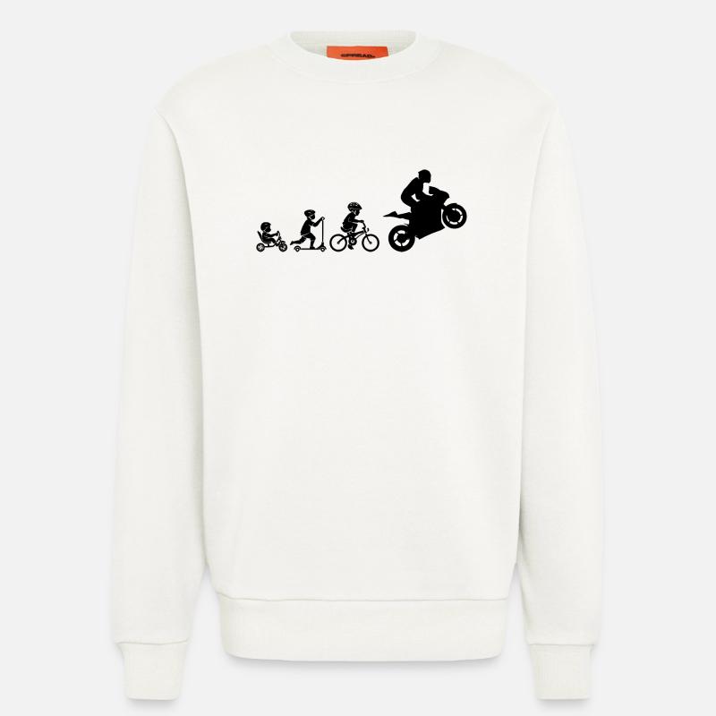 MOTORCYCLE EVOLUTION - Sweatshirt - made by SPREAD  - OFF WHITE