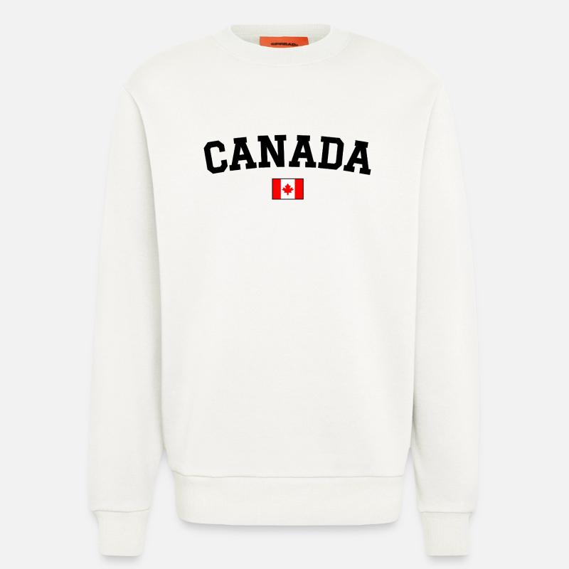 Drapeau du Canada Noir - Sweat bio décontracté fabriqué en UE - OFF WHITE