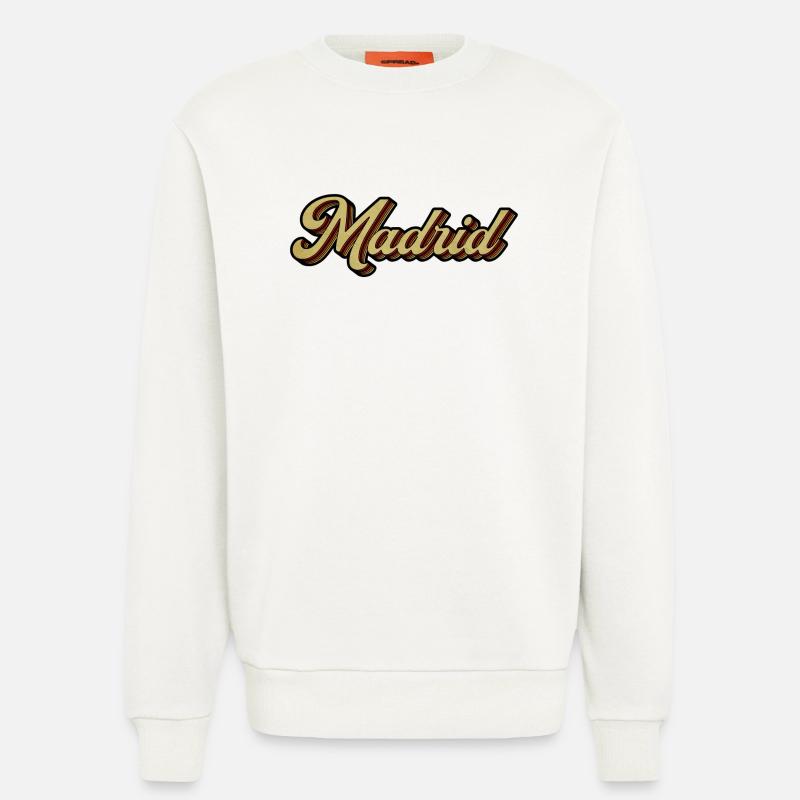 Madrid Retro Striped Script - Sweatshirt - made by SPREAD  - OFF WHITE
