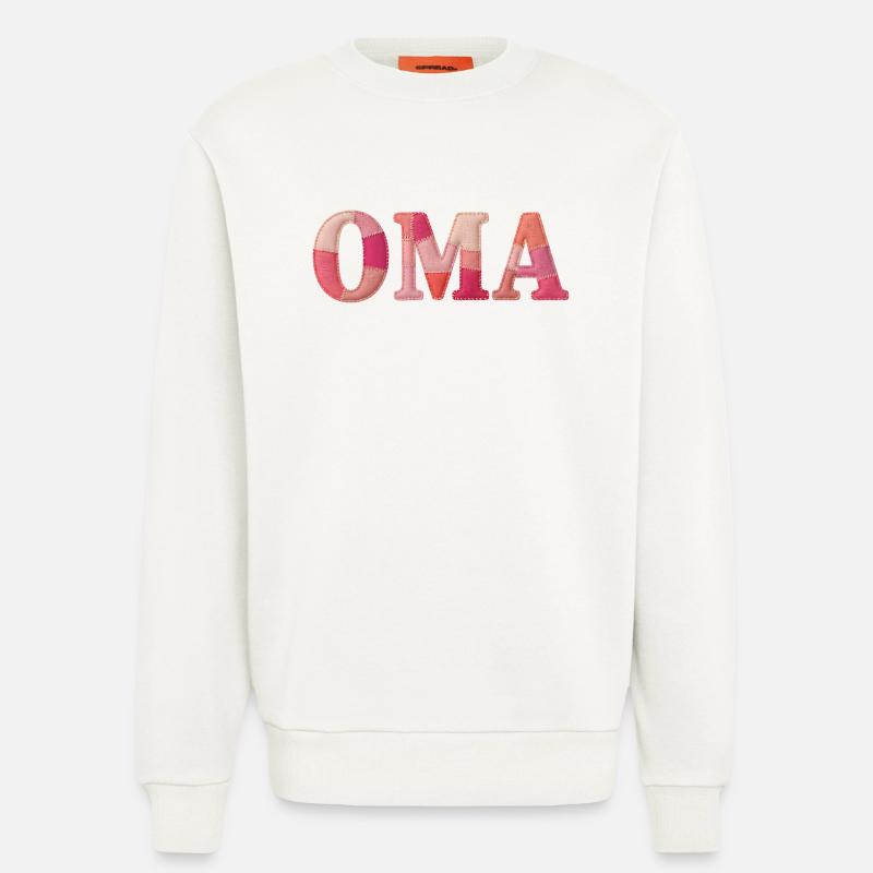 OMA Cozy Patchwork Statement Geschenk - Sweatshirt - made by SPREAD  - OFF WHITE