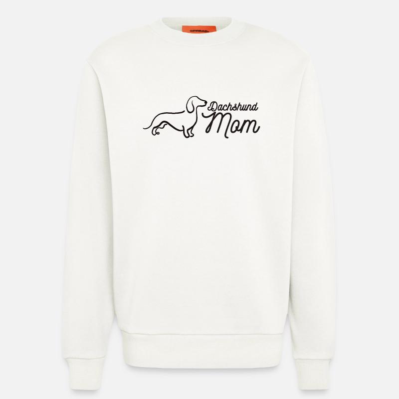 Dachshund Mom Script Logo Lineart Dackel - Sweatshirt - made by SPREAD  - OFF WHITE