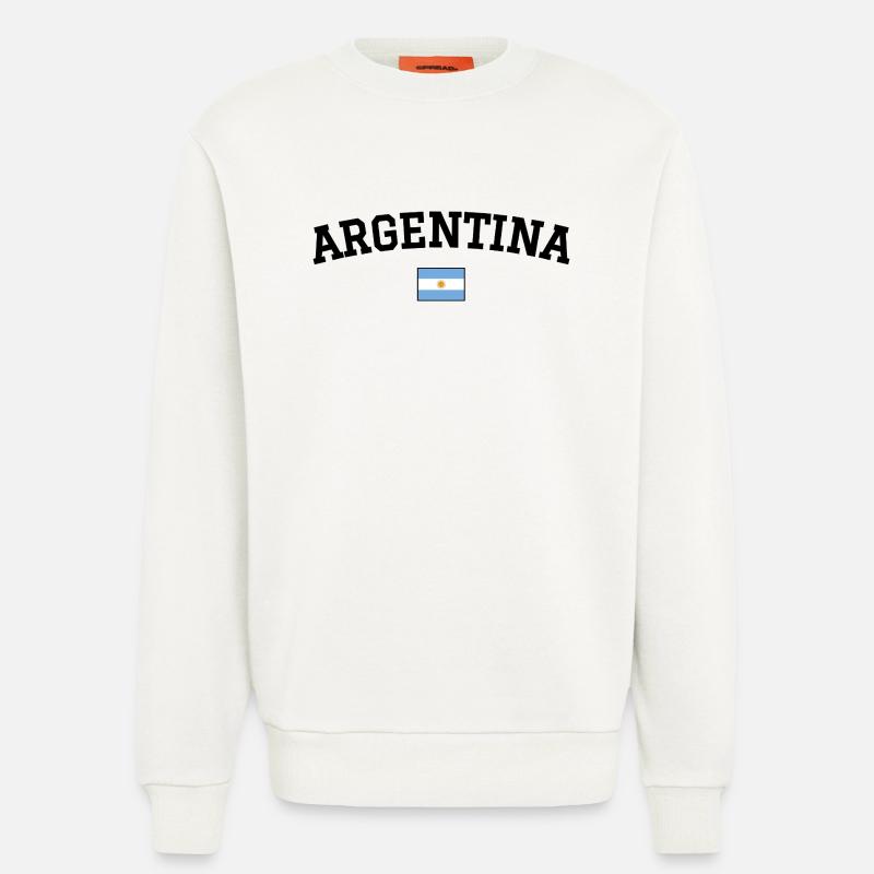 Drapeau argentin Noir - Sweat bio décontracté fabriqué en UE - OFF WHITE