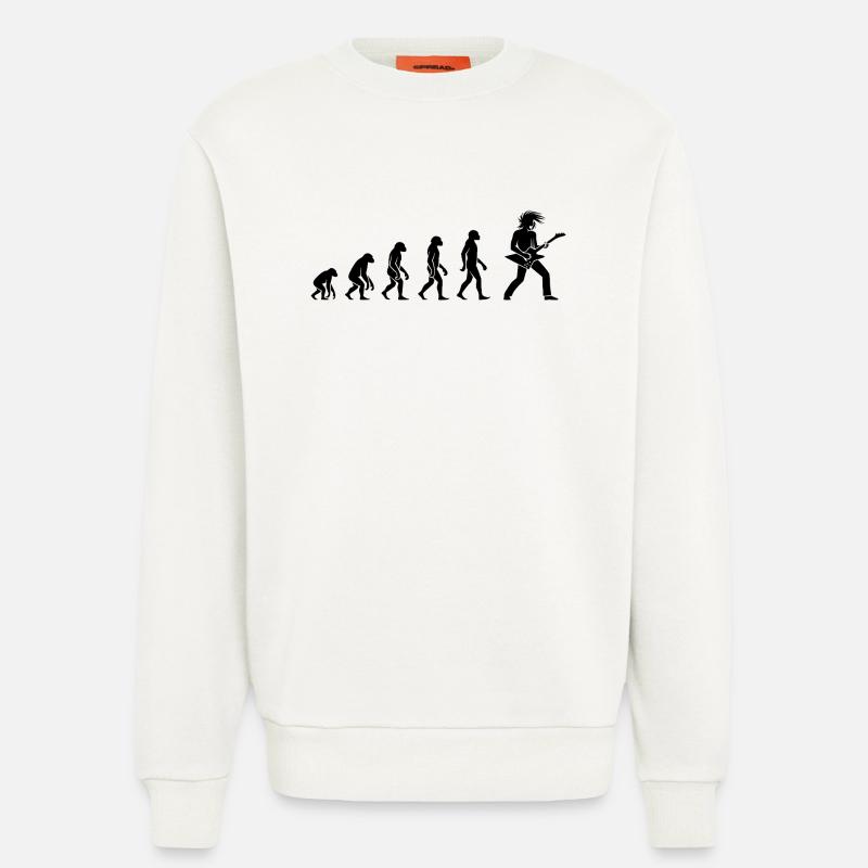 Evolution Rock 'n' Roll Guitarist Design - Sweatshirt - made by SPREAD  - OFF WHITE