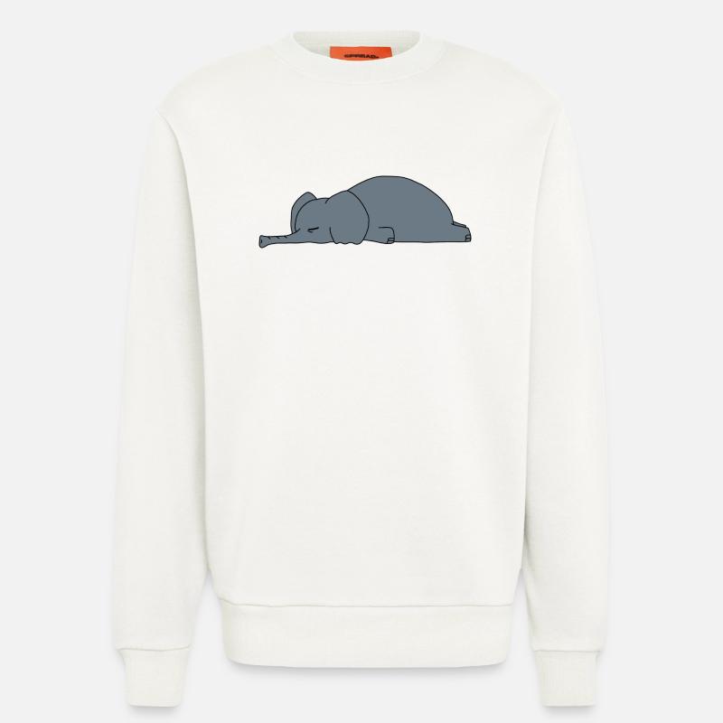 Fauler Elefant Schlaft Lustiger Sarkasmus Tierdesign - Sweatshirt - made by SPREAD  - OFF WHITE