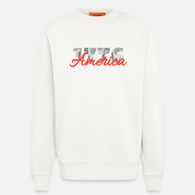 1776 America Script Overlay - Sweatshirt - made by SPREAD  - OFF WHITE