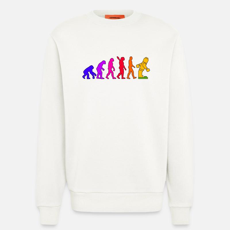 Clamping Brick Evolution Humanity Studded Brick - Sweatshirt - made by SPREAD  - OFF WHITE