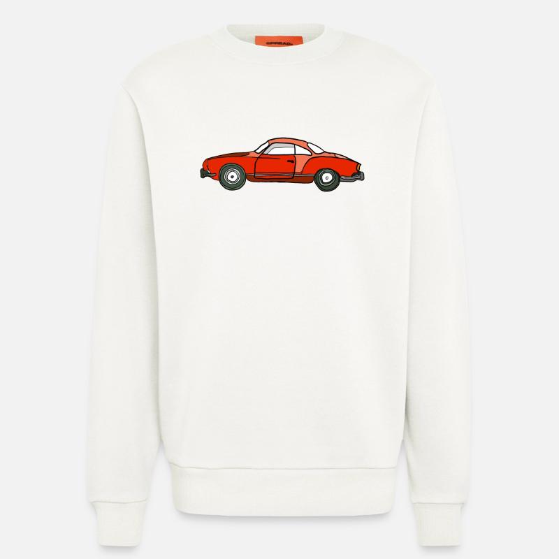 Roter Oldtimer Seitenansicht - Sweatshirt - made by SPREAD  - OFF WHITE