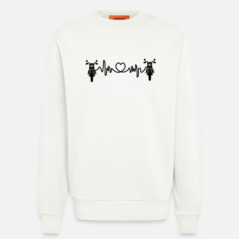 Motorische Frontansicht Cardio-Herzfrequenz 2 - Sweatshirt - made by SPREAD  - OFF WHITE