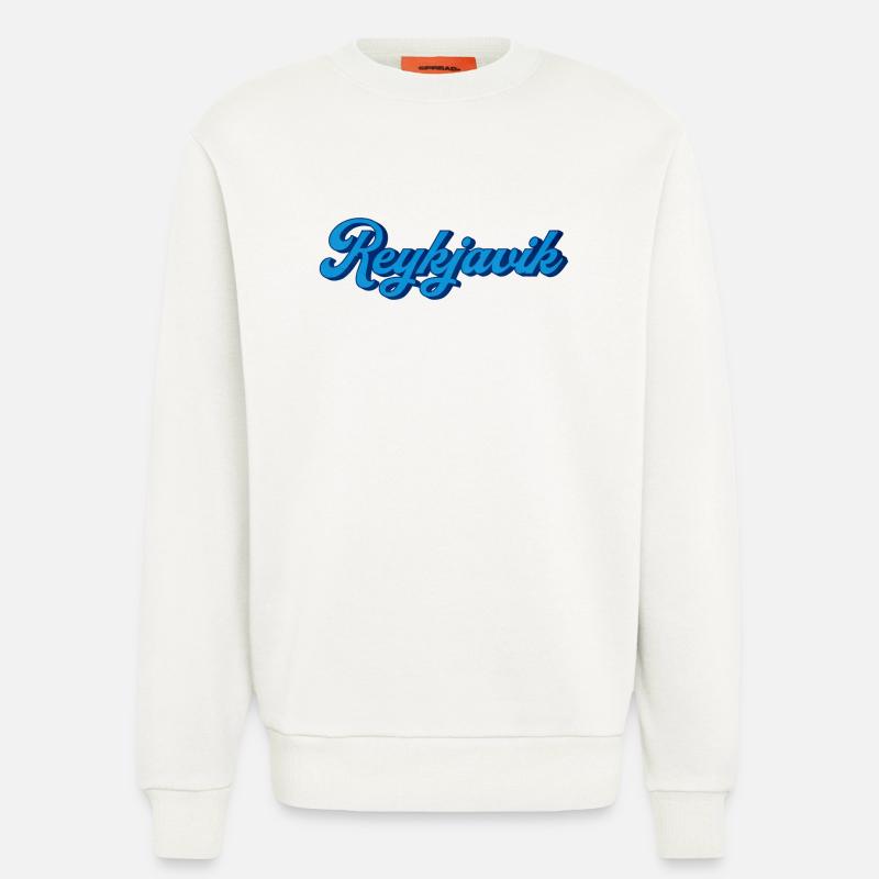 Reykjavik Blau Script Logo - Sweatshirt - made by SPREAD  - OFF WHITE