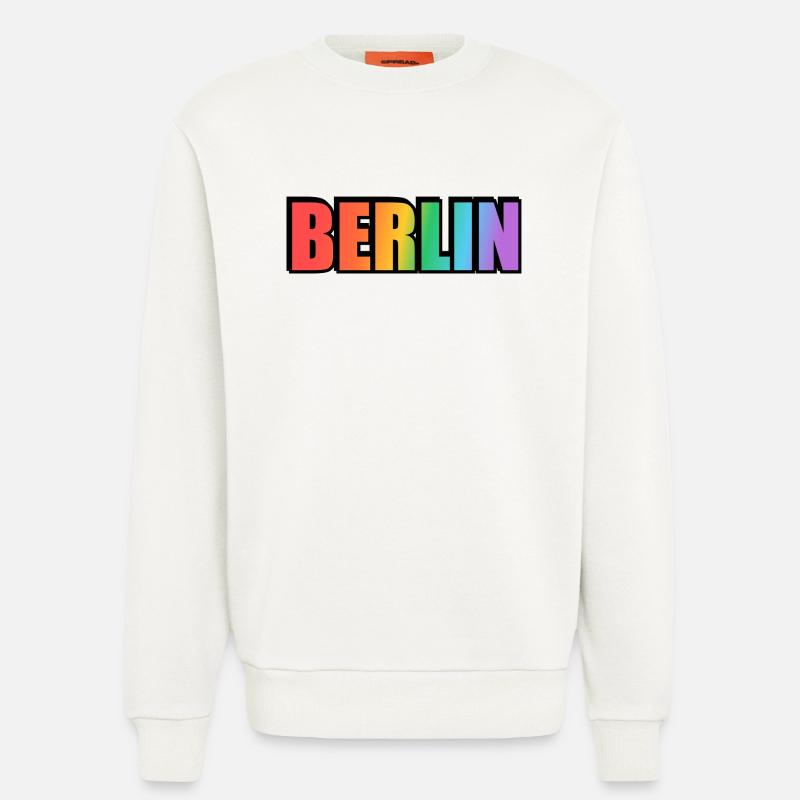Berlin Rainbow Gradient Letters LGBT - Sweatshirt - made by SPREAD  - OFF WHITE