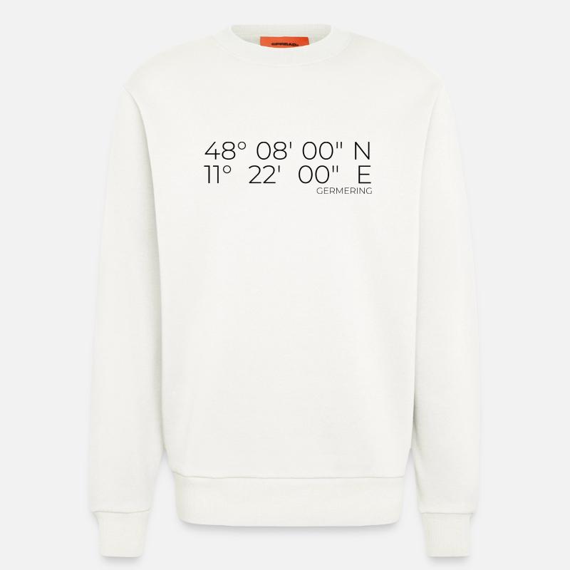 Coordinates Germering, Bavaria - Sweatshirt - made by SPREAD - OFF WHITE