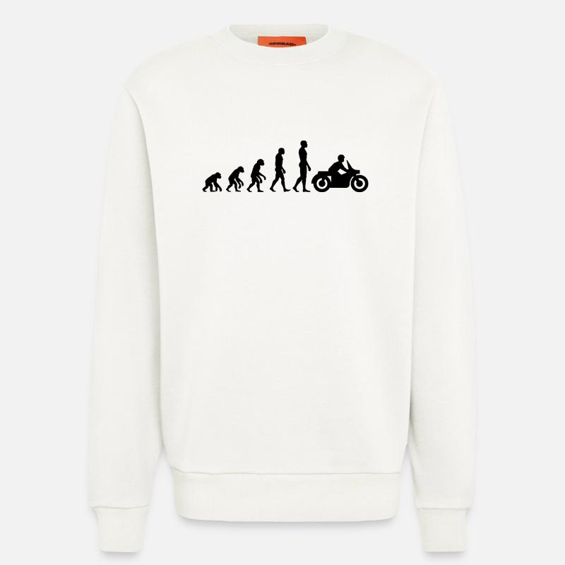 EVOLUTION: VOM AFFEN ZUM MOTORRADFAHRER! - Sweatshirt - made by SPREAD  - OFF WHITE
