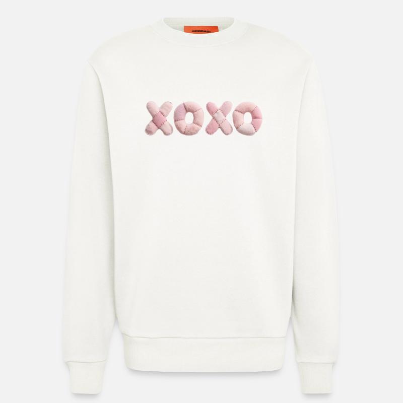 Plüsch Patchwork XOXO Design Pink - Sweatshirt - made by SPREAD - OFF WHITE
