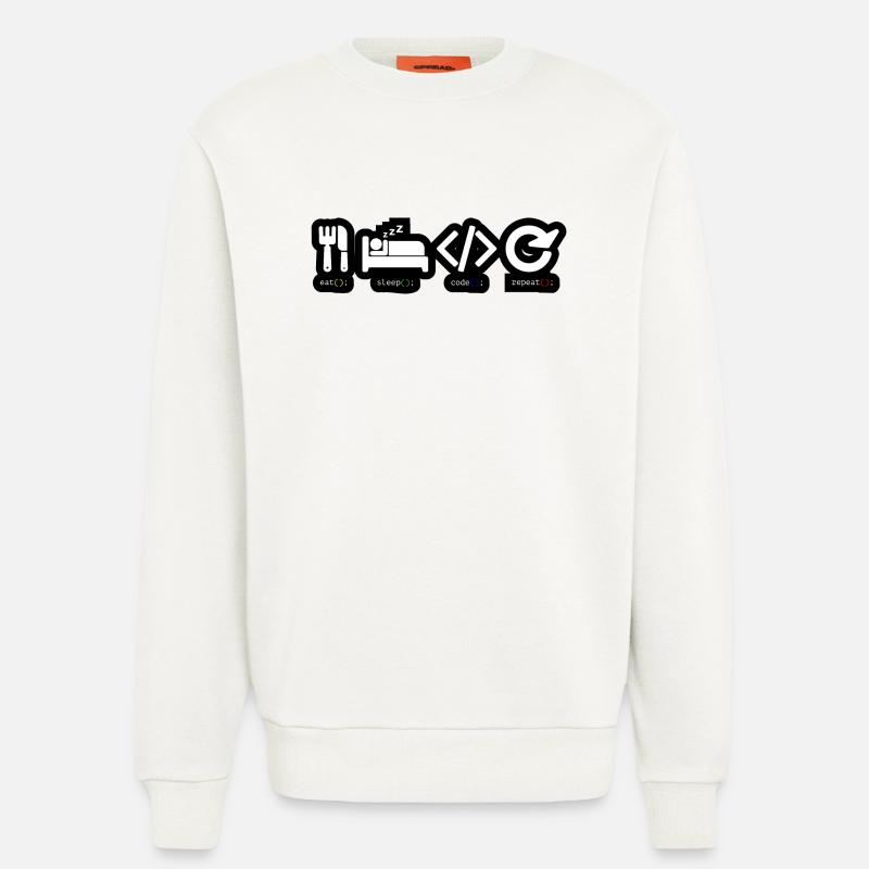 Code Sleep Wiederholung des Entwicklerlebens - Sweatshirt - made by SPREAD  - OFF WHITE