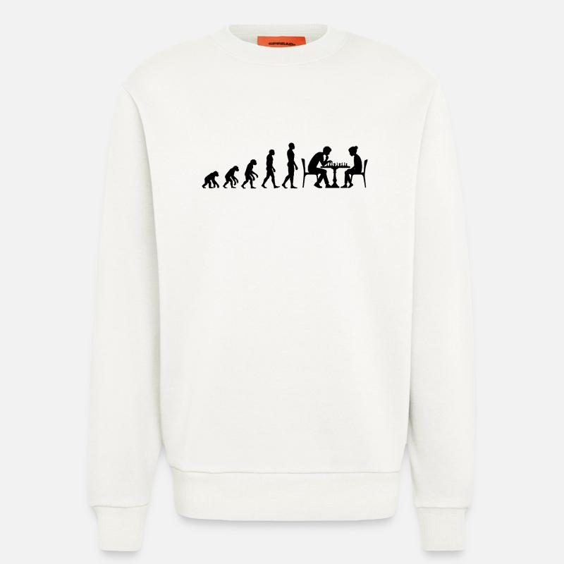 EVOLUTION TO CHESS MASTER – MATE! CHESSLOVER - Sweatshirt - made by SPREAD  - OFF WHITE