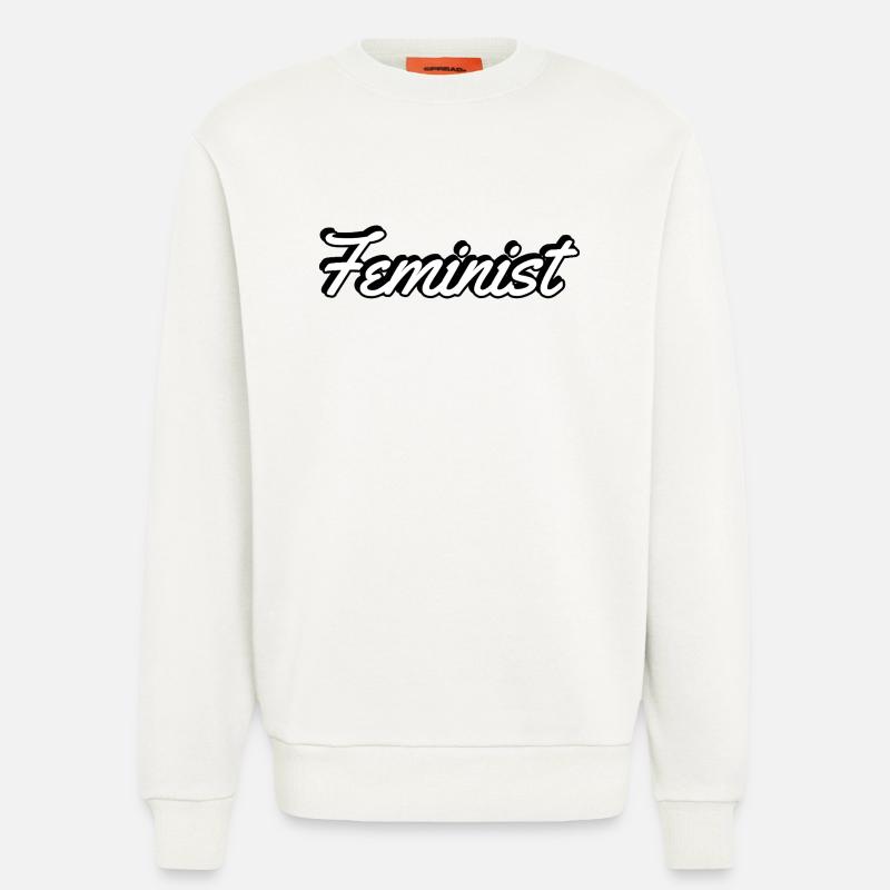 Feminist Script on Apparel - Sweatshirt - made by SPREAD  - OFF WHITE