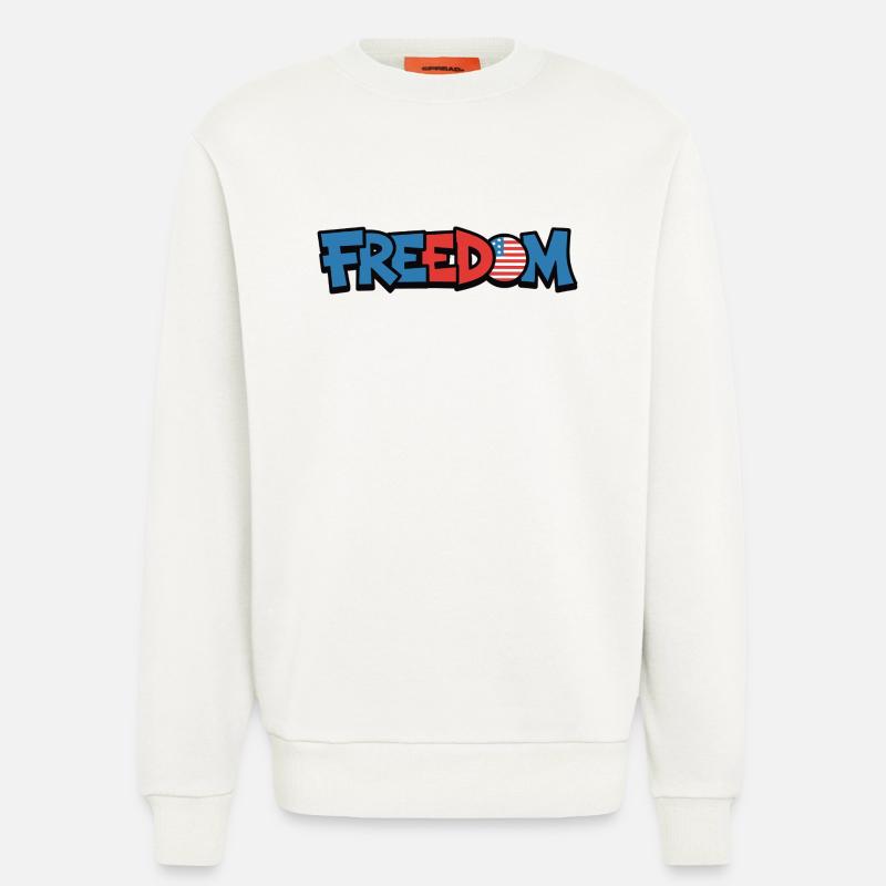 Freedom Typografie Statement Design - Sweatshirt - made by SPREAD  - OFF WHITE