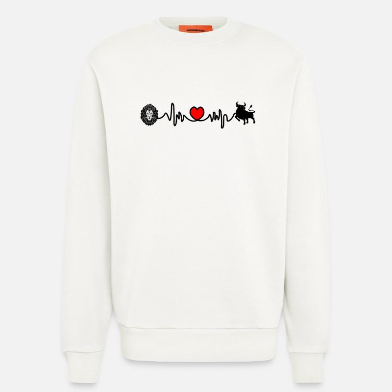 Herzfrequenz Cardio Löwe Stier - Sweatshirt - made by SPREAD  - OFF WHITE