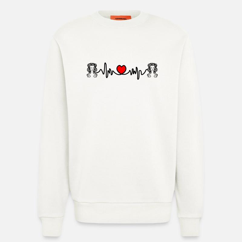 Herzfrequenz Kardio Jungfrau Jungfrau - Sweatshirt - made by SPREAD  - OFF WHITE