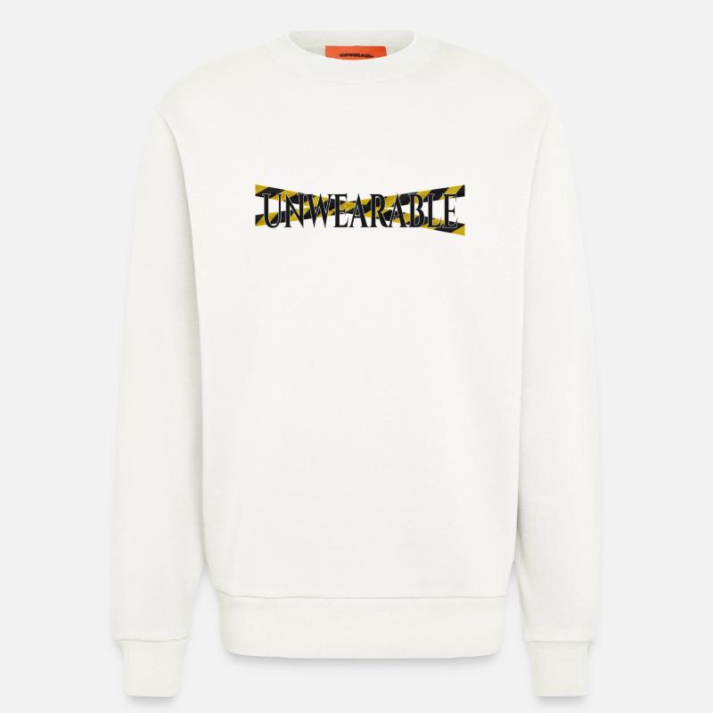 Untragbar – Statement-Design mit Warnband - Sweatshirt - made by SPREAD  - OFF WHITE