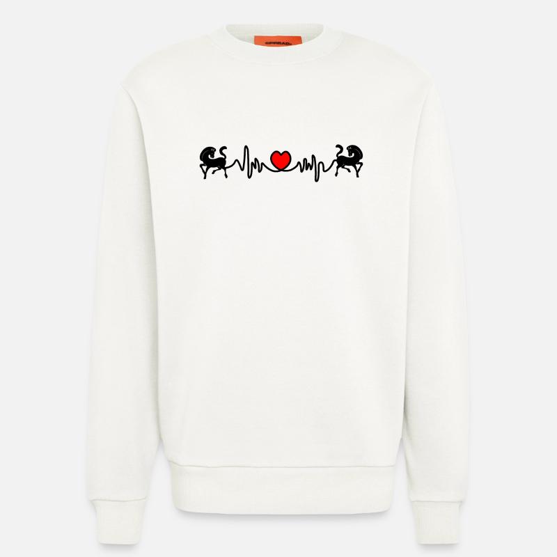 Zwei Pferde Cardio-Herzfrequenz - Sweatshirt - made by SPREAD - OFF WHITE