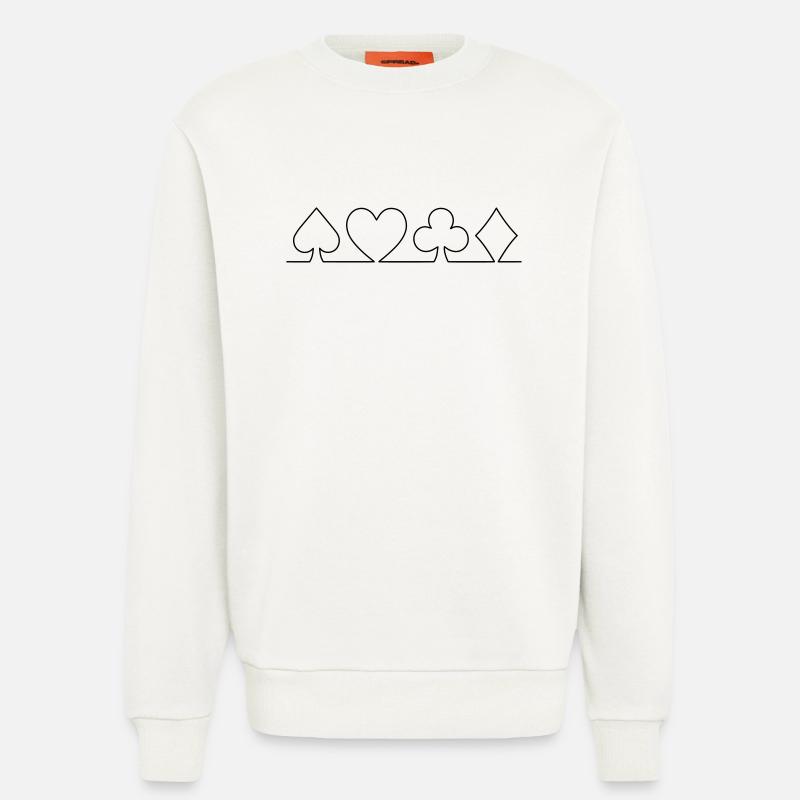 Minimalistisches Karten-Design | einfarbig - Sweatshirt - made by SPREAD  - OFF WHITE