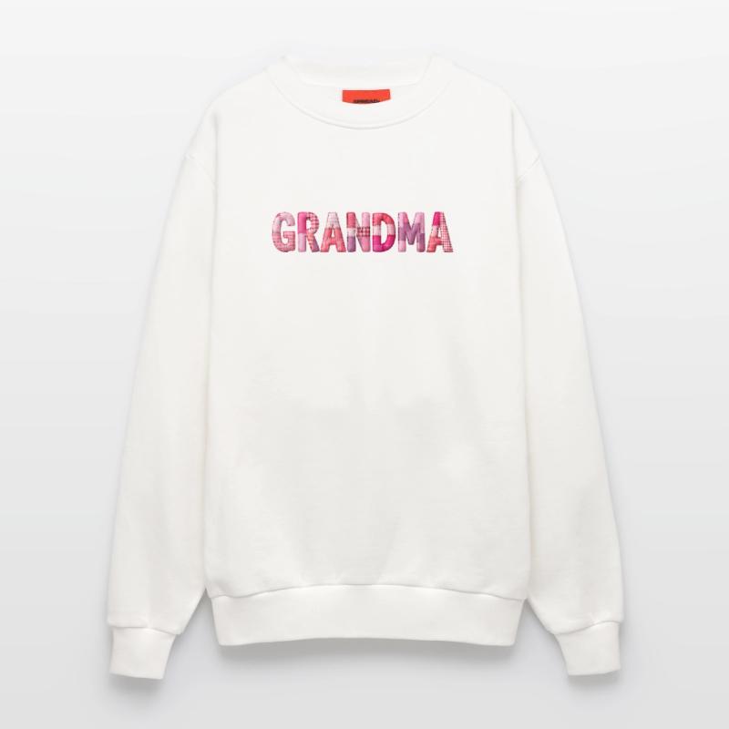 Großmutter Pink Plaid Buchstaben Patchwork Sweatshirt - made by SPREAD 
