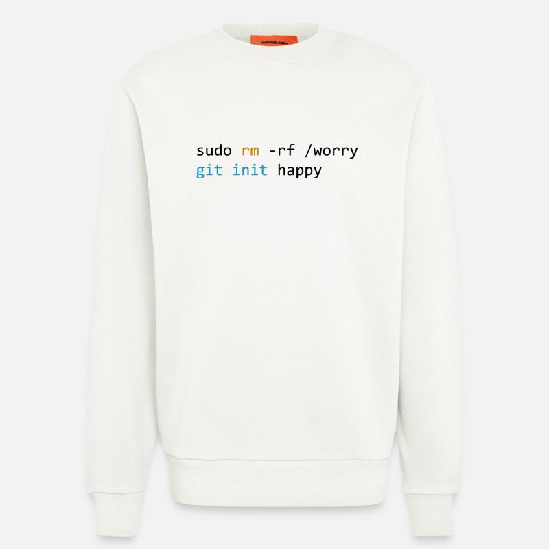 Don't worry, be happy, light - Sweatshirt - made by SPREAD - OFF WHITE