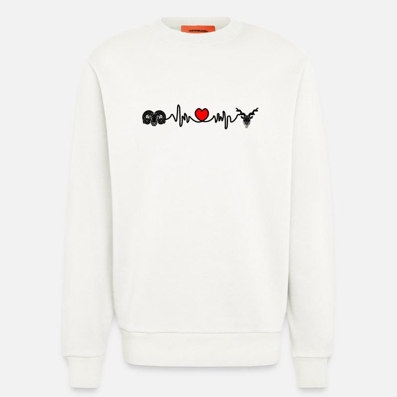 Herzfrequenz Cardio Widder Steinbock - Sweatshirt - made by SPREAD  - OFF WHITE