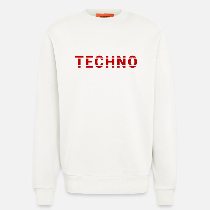 Techno lettering design for ravers and electro - Sweatshirt - made by SPREAD - OFF WHITE