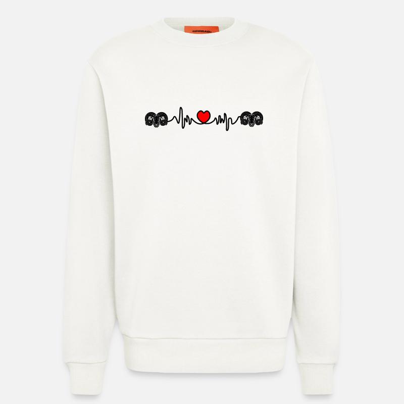 Herzfrequenz Cardio Ram Ram Ram - Sweatshirt - made by SPREAD  - OFF WHITE