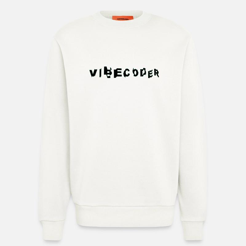 VibeCoder Glitch Neon - Sweatshirt - made by SPREAD  - OFF WHITE