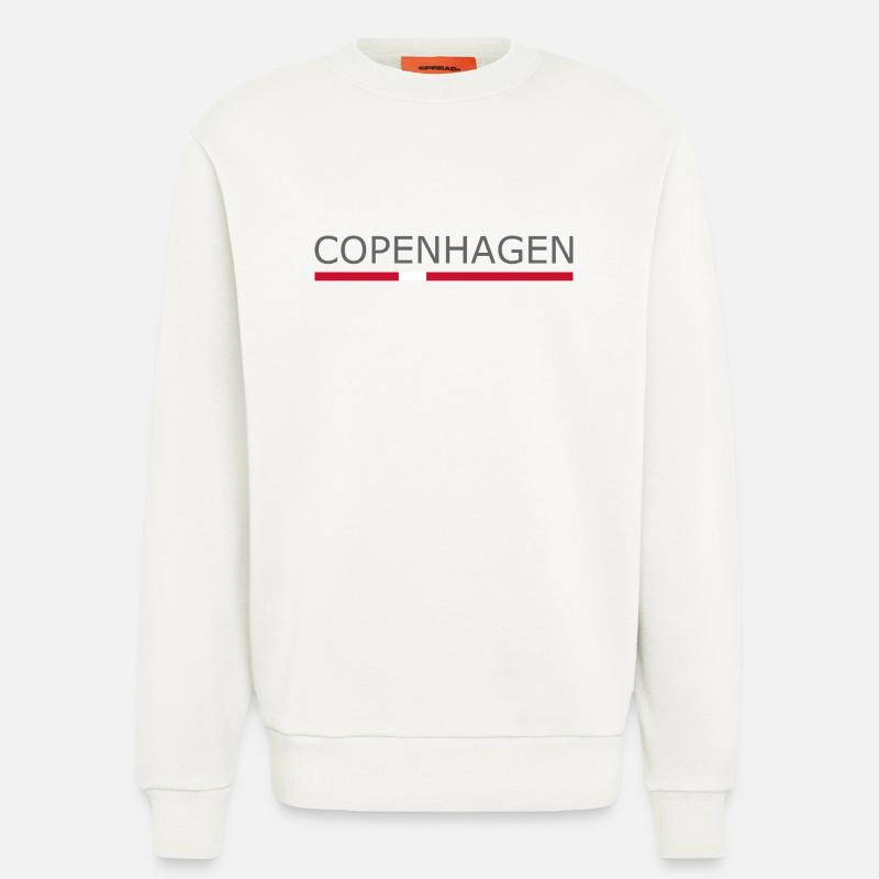 Copenhague - Kopenhague - Drapeau du Danemark - Dänemark - Sweat bio décontracté fabriqué en UE - OFF WHITE
