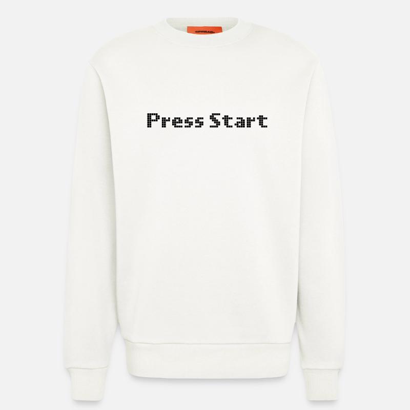 press start - space invader - Sweatshirt - made by SPREAD  - OFF WHITE