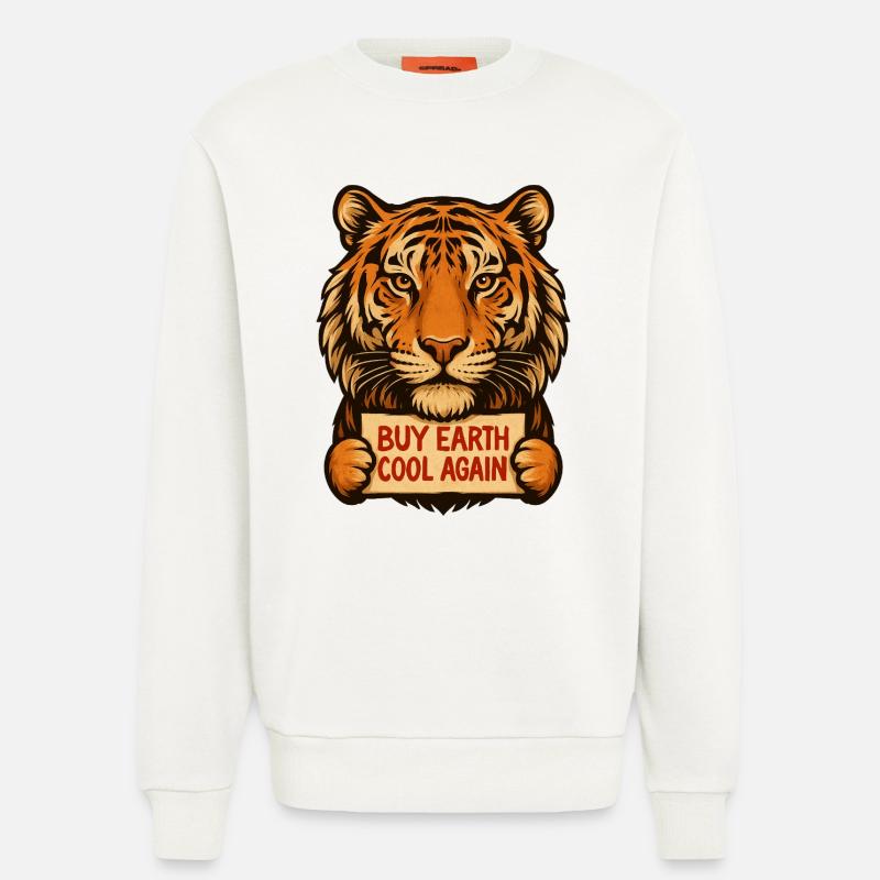 Tiger sagt: Make Eath Cool Again - Sweatshirt - made by SPREAD - OFF WHITE