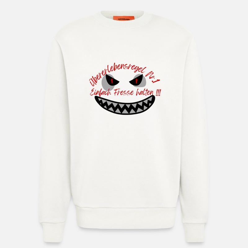 "Überlebensregel Nr 1" Design Subtil - Sweatshirt - made by SPREAD - OFF WHITE