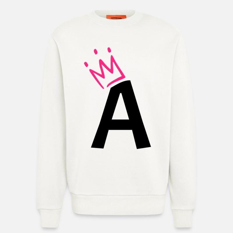 Buchstabe A mit Krone - Sweatshirt - made by SPREAD  - OFF WHITE