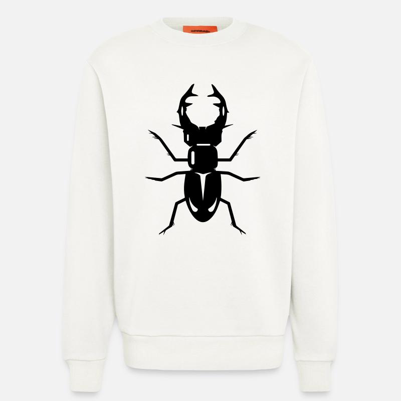 stilisierter Hirschkäfer mit prächtigen Geweih - Sweatshirt - made by SPREAD  - OFF WHITE