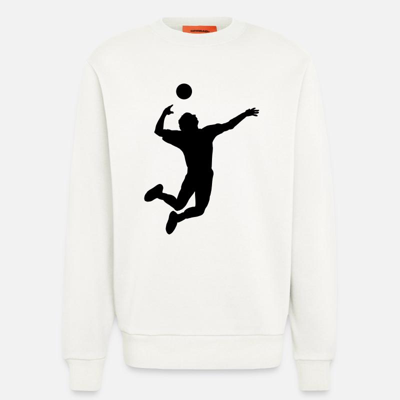 Volleyball gesprungen Schlag oder Service - Sweatshirt - made by SPREAD  - OFF WHITE