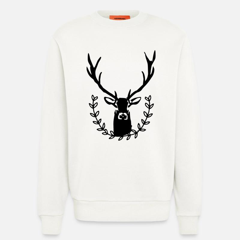 Hirsch mit Lorbeerkranz - Sweatshirt - made by SPREAD  - OFF WHITE